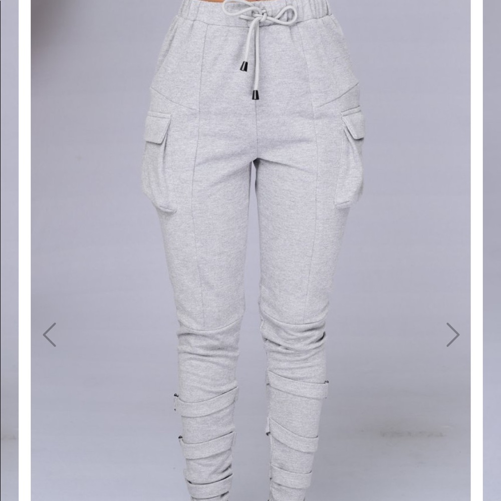 Fashion nova black jogger sweatpants with buckles